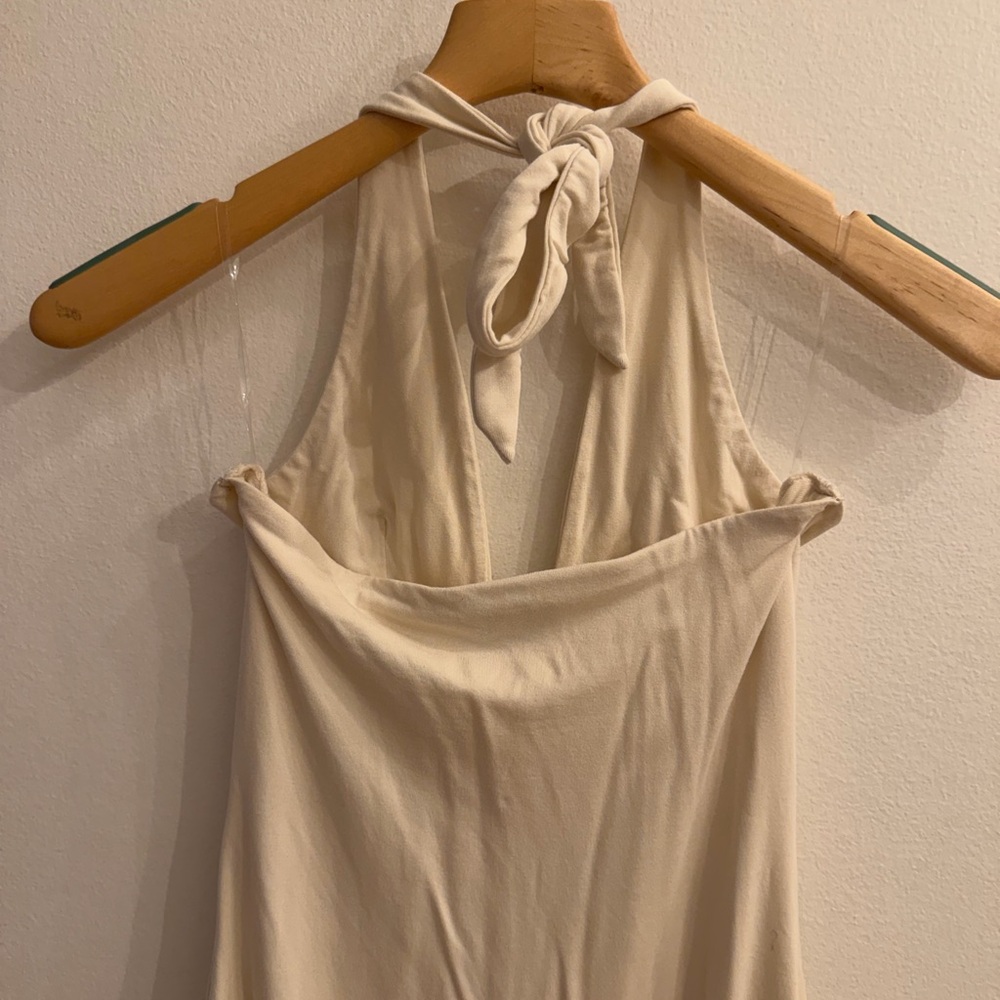 Oh Polly Cream Backless Halter Dress - Picture 8 of 10